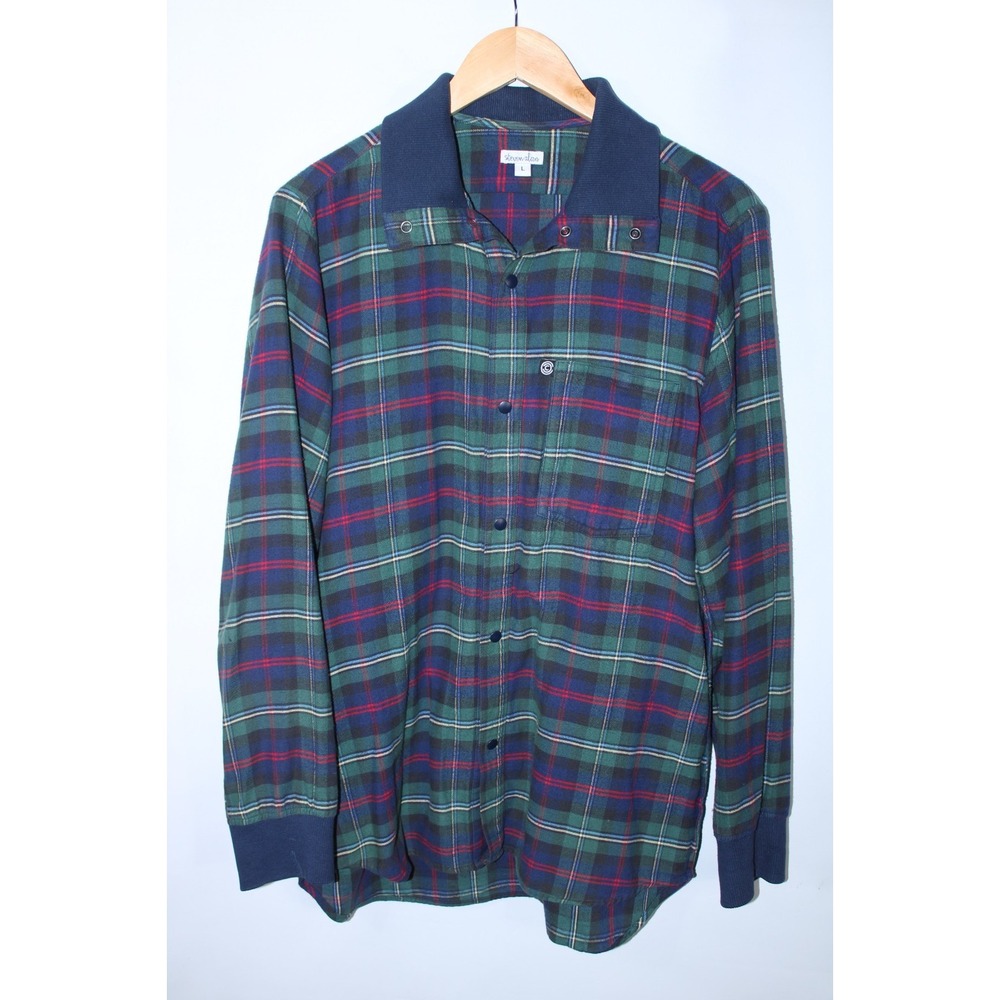Steven Alan x Chari & Co NYC Men's Large Plaid Flannel Riding Shirt 2009 Collab